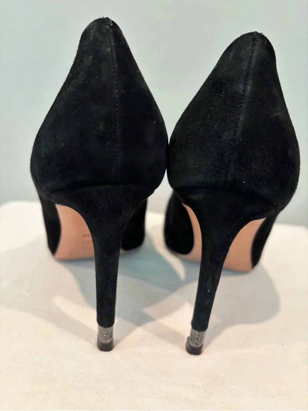 Tory Burch Black Suede Pointed-Toe Pumps